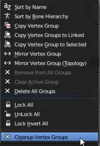 Cleanup Vertex Groups 余計なVertaxGroupをお掃除してくれるアドオン