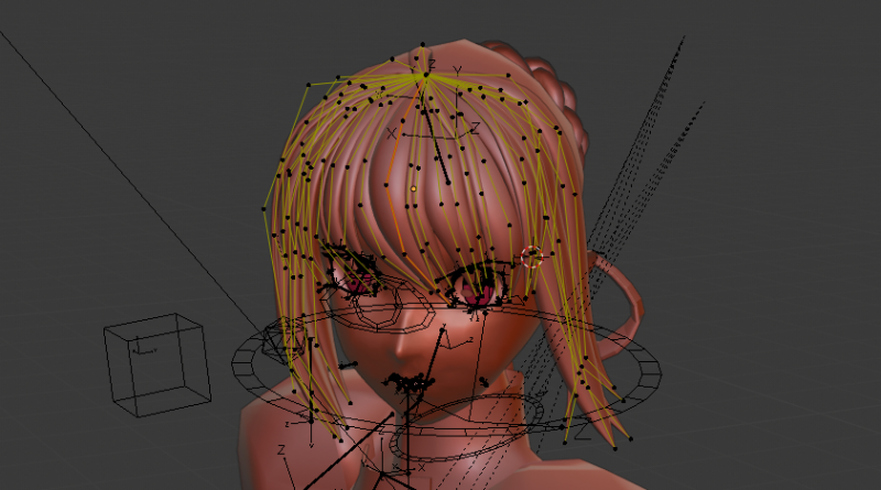 Blender2 8のカーブで髪の毛 ヘアのモデリング Soramame式